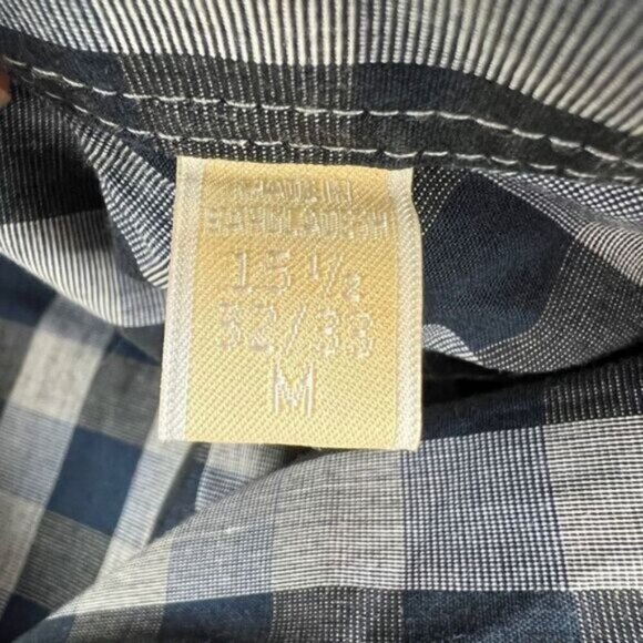 Michael Michael Kors Men's Size M 15 1/2 Blue Long Sleeve Button Down Shirt 32/3 - Picture 9 of 10